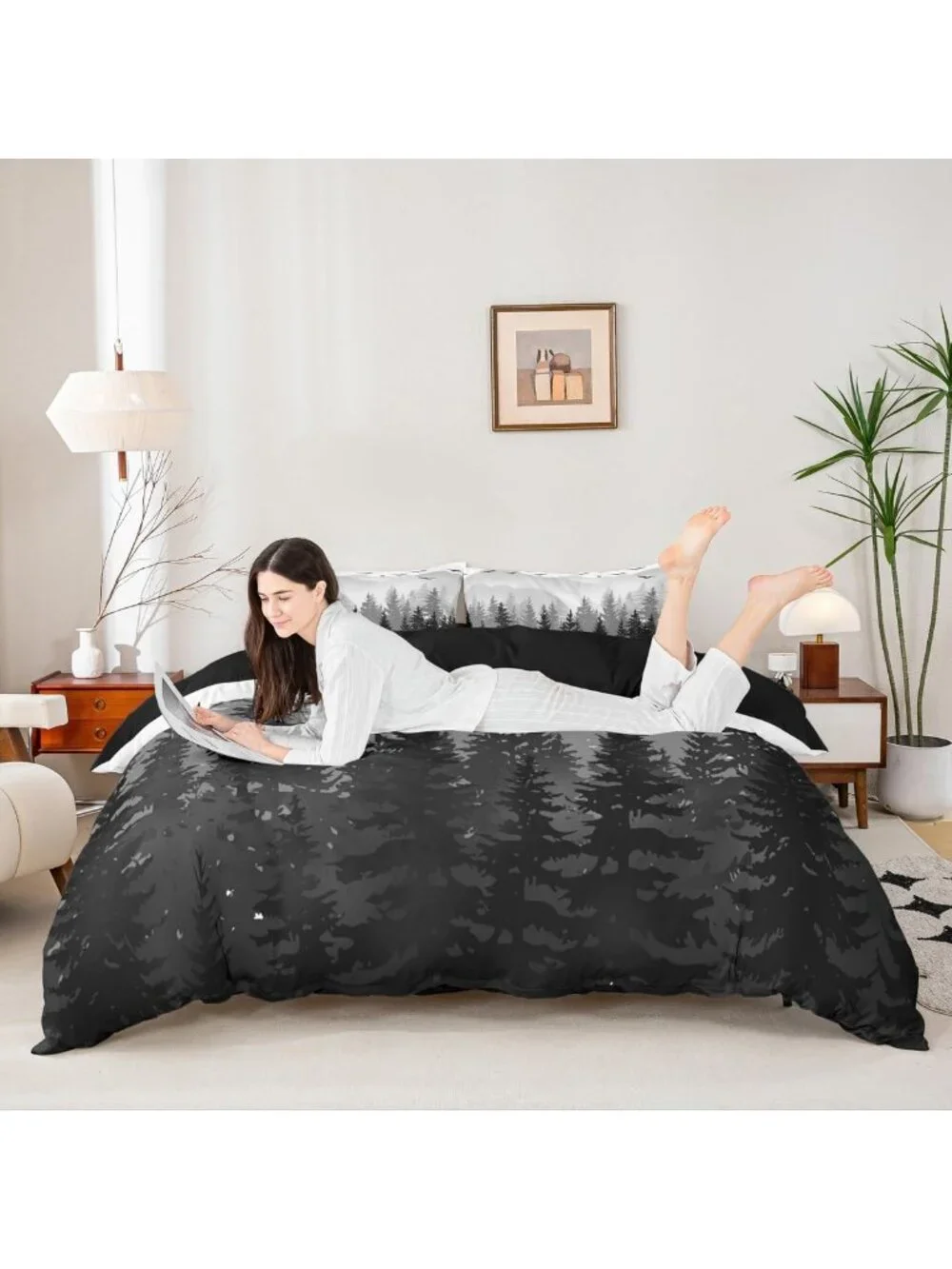 Nature-Inspired Kids Bedding Set - Queen Size, Cozy & Stylish for All Ages